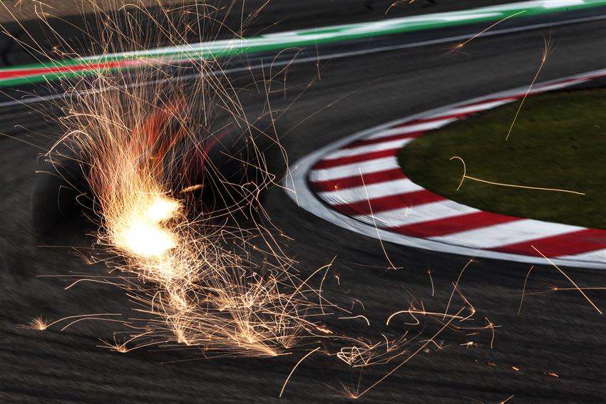 Sparks flying off F1 car